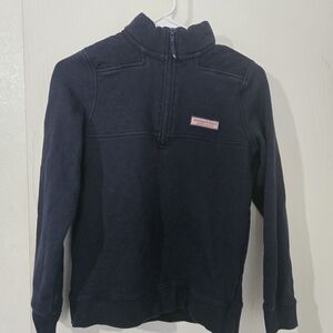 12-14 Boys Vineyard Vines Dark Blue Quarter-Zip Pullover Fits Like 10-12.